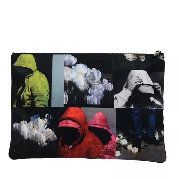 DIOR HOMME Logo Francois Bard Clutch Hand Bag Nylon Leather Black - Picture 12 of 15